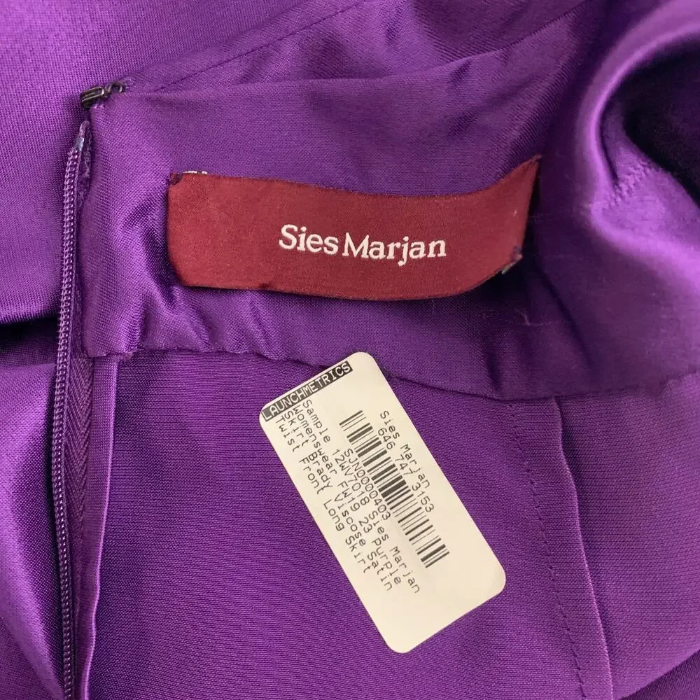 SIES MARJAN Size 4 Purple Ruched Sleeveless Skirt Set